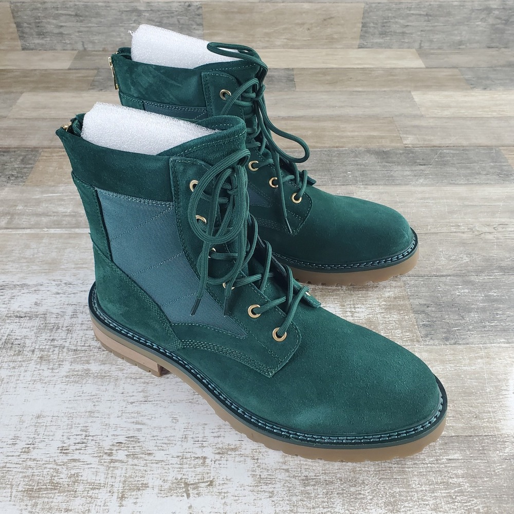 Saint Morta Legion Boots Mens Sz 12 Forest Green Suede Boot Lace Back Zip